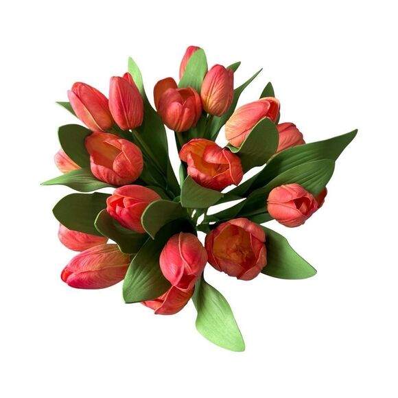 Elegant Two-Tone Tulip Bouquet in Glass Vase - Picture 3 of 5